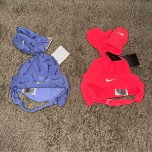 Nike Kids' Bright Pink and Soft Blue/Purple Hat Set Bundle